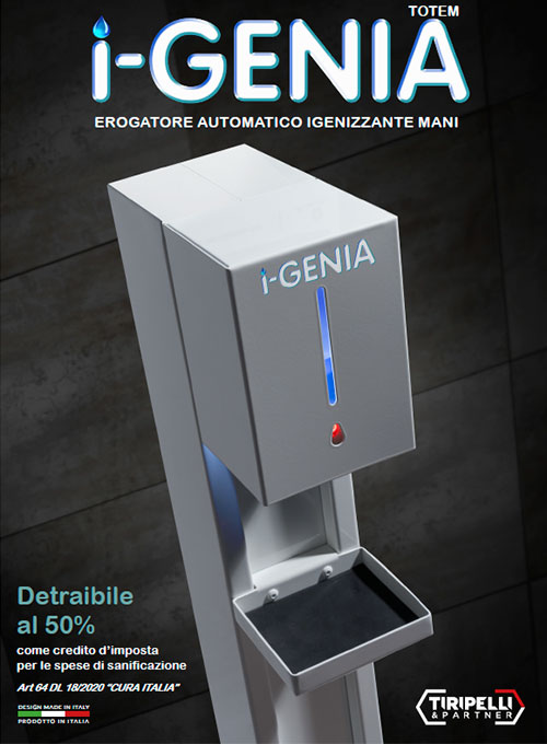 i-Genia totem distributore automatico igienizzante